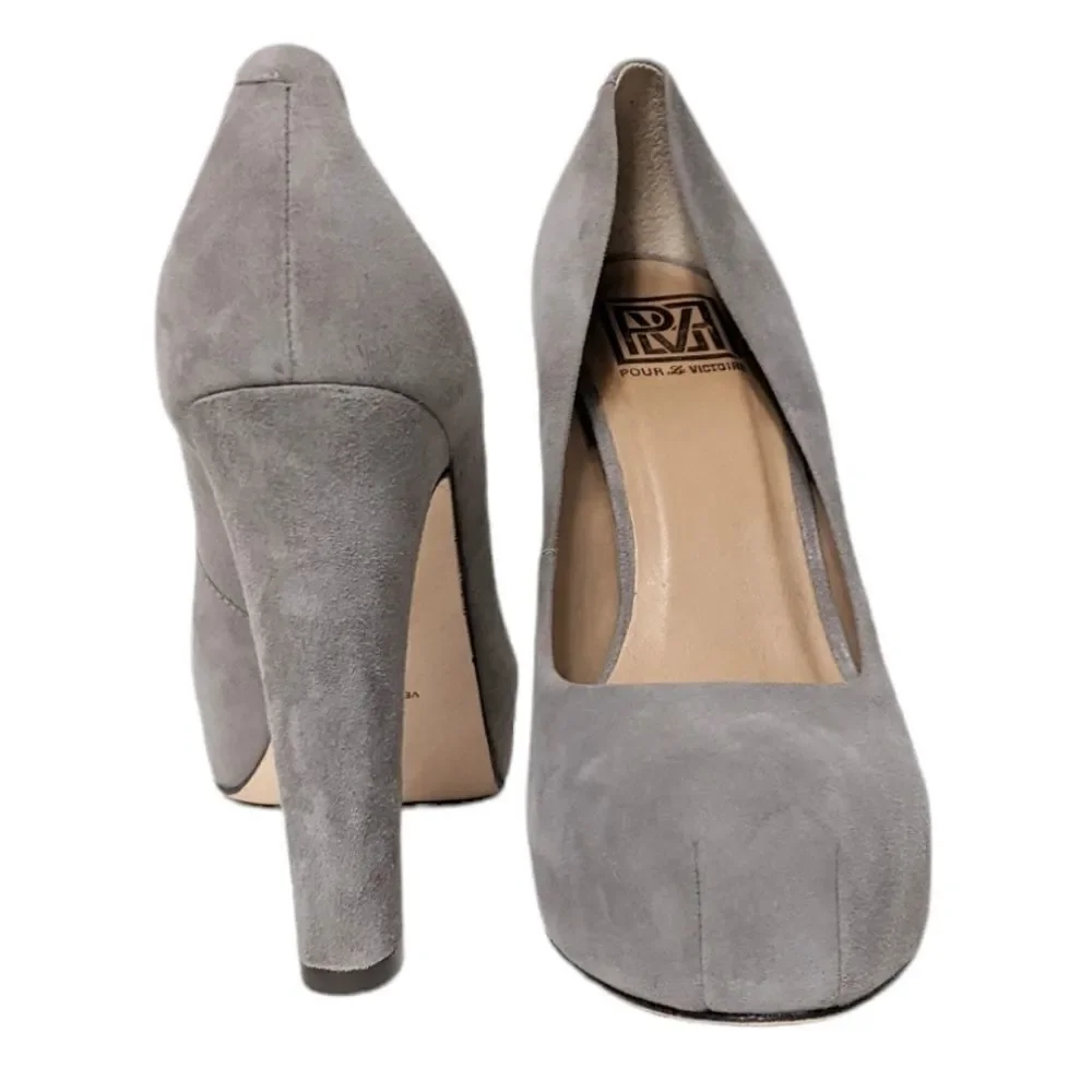 POUR LA VICTOIRE Suede Platform Minimalist Heels 8